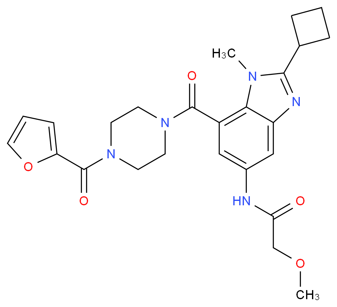 N-(2-cyclobutyl-7-{[4-(2-furoyl)-1-piperazinyl]carbonyl}-1-methyl-1H-benzimidazol-5-yl)-2-methoxyacetamide_Molecular_structure_CAS_)