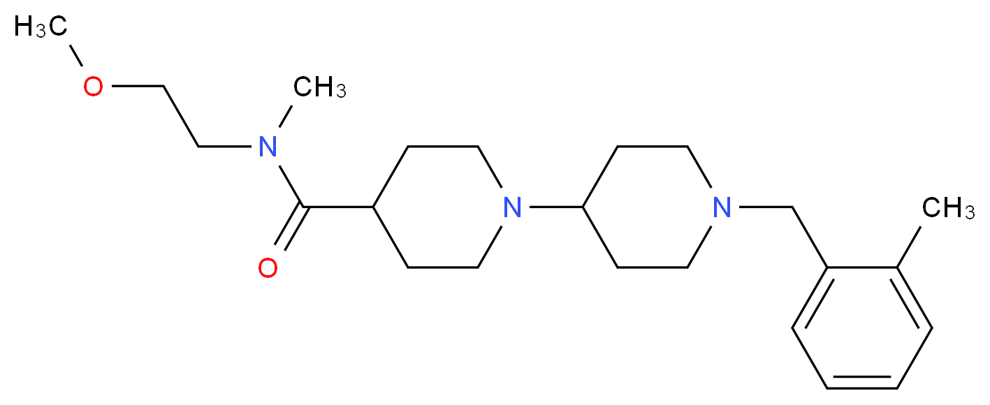 N-(2-methoxyethyl)-N-methyl-1'-(2-methylbenzyl)-1,4'-bipiperidine-4-carboxamide_Molecular_structure_CAS_)