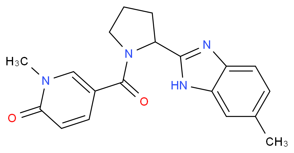 1-methyl-5-{[2-(6-methyl-1H-benzimidazol-2-yl)-1-pyrrolidinyl]carbonyl}-2(1H)-pyridinone_Molecular_structure_CAS_)