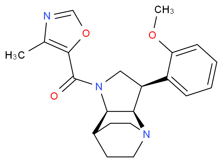 (3R*,3aR*,7aR*)-3-(2-methoxyphenyl)-1-[(4-methyl-1,3-oxazol-5-yl)carbonyl]octahydro-4,7-ethanopyrrolo[3,2-b]pyridine_Molecular_structure_CAS_)