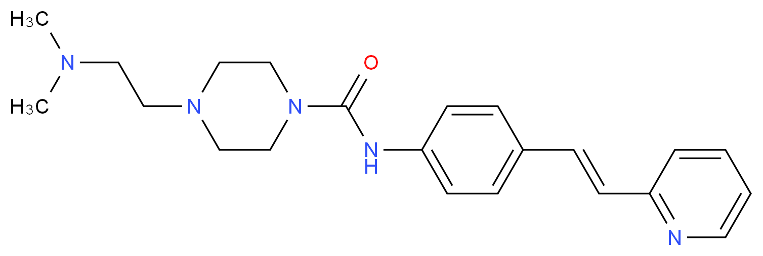 4-[2-(dimethylamino)ethyl]-N-{4-[(E)-2-pyridin-2-ylvinyl]phenyl}piperazine-1-carboxamide_Molecular_structure_CAS_)
