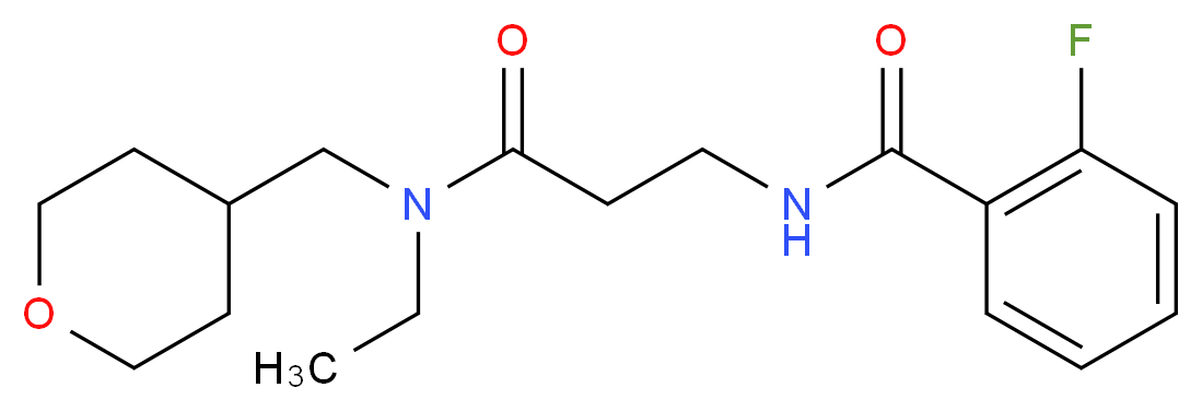 N-{3-[ethyl(tetrahydro-2H-pyran-4-ylmethyl)amino]-3-oxopropyl}-2-fluorobenzamide_Molecular_structure_CAS_)