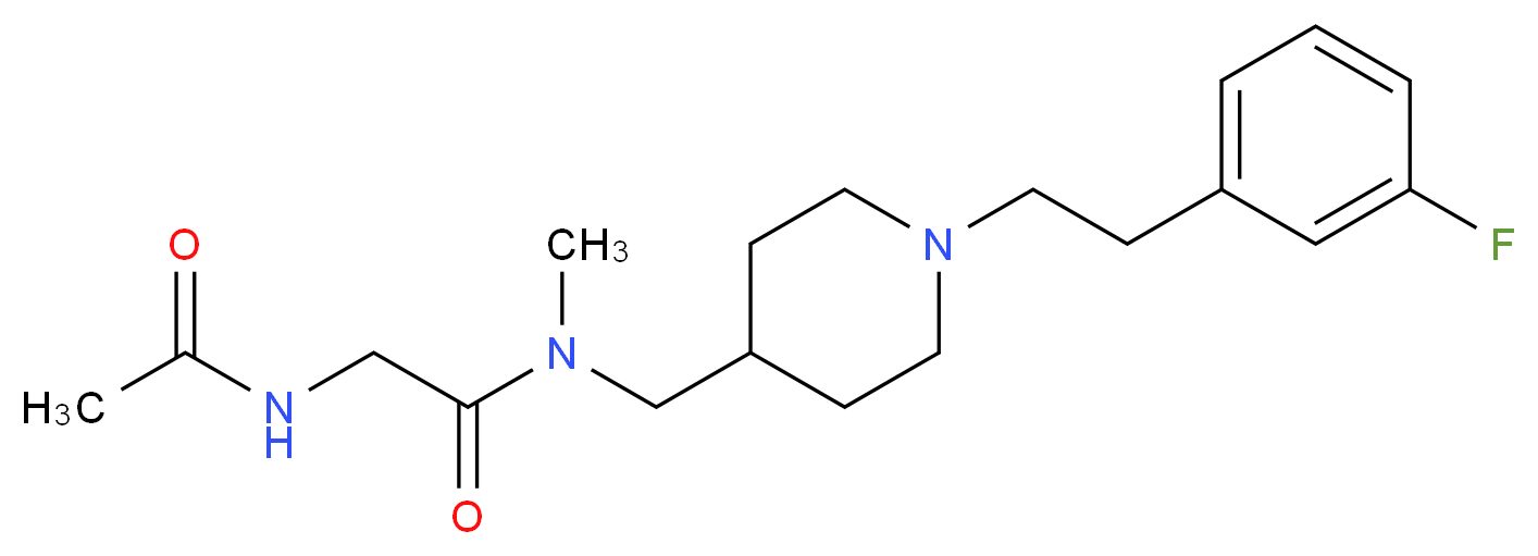 N~2~-acetyl-N~1~-({1-[2-(3-fluorophenyl)ethyl]-4-piperidinyl}methyl)-N~1~-methylglycinamide_Molecular_structure_CAS_)