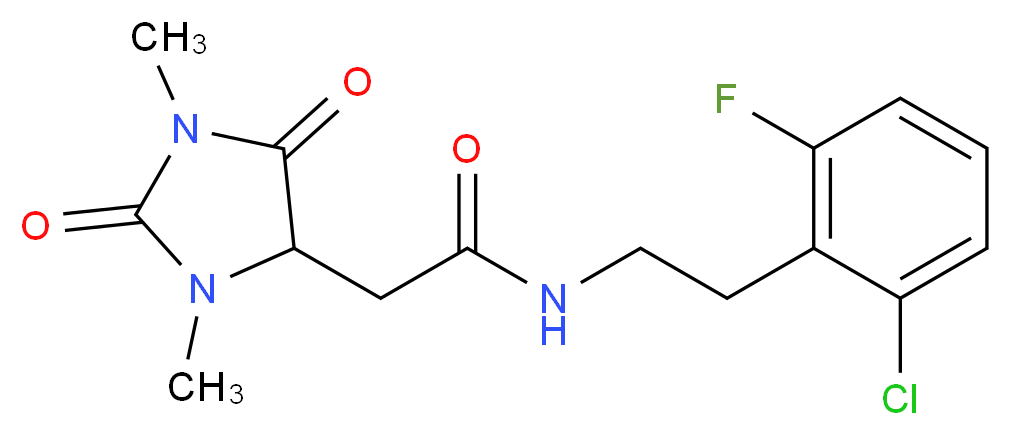 N-[2-(2-chloro-6-fluorophenyl)ethyl]-2-(1,3-dimethyl-2,5-dioxo-4-imidazolidinyl)acetamide_Molecular_structure_CAS_)