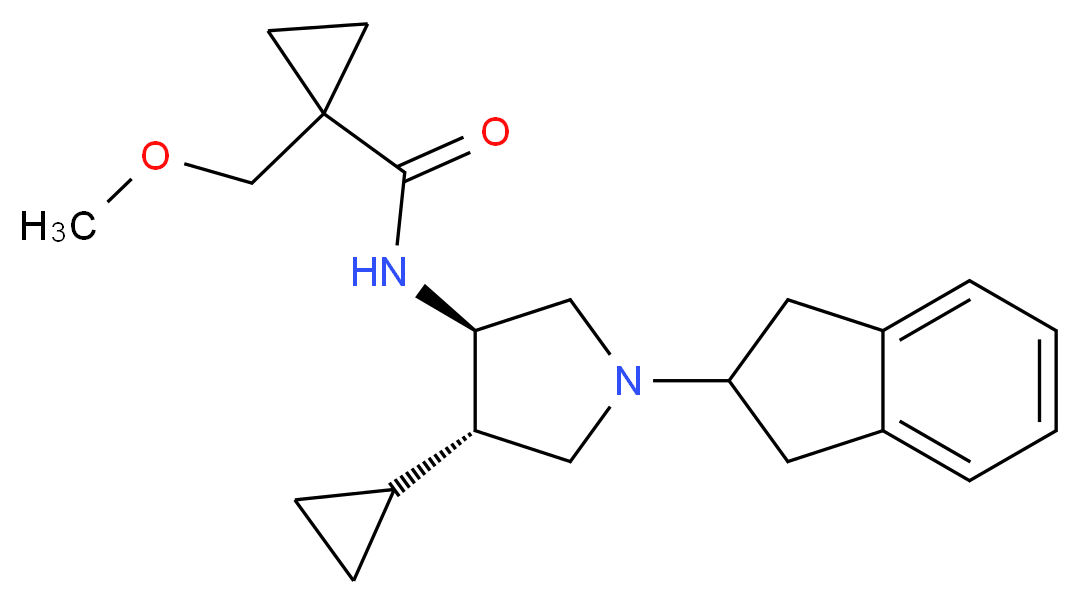 N-[(3R*,4S*)-4-cyclopropyl-1-(2,3-dihydro-1H-inden-2-yl)-3-pyrrolidinyl]-1-(methoxymethyl)cyclopropanecarboxamide_Molecular_structure_CAS_)