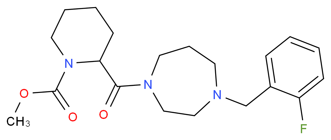 methyl 2-{[4-(2-fluorobenzyl)-1,4-diazepan-1-yl]carbonyl}-1-piperidinecarboxylate_Molecular_structure_CAS_)