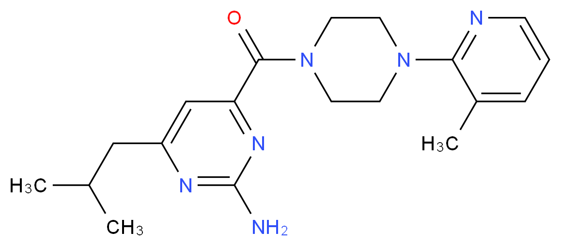 4-isobutyl-6-{[4-(3-methylpyridin-2-yl)piperazin-1-yl]carbonyl}pyrimidin-2-amine_Molecular_structure_CAS_)
