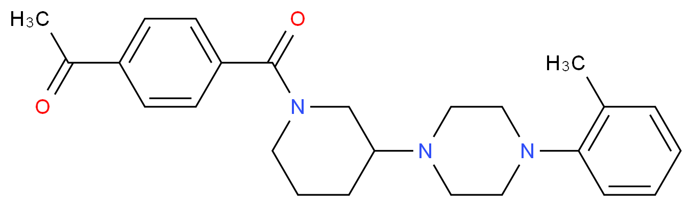 1-[4-({3-[4-(2-methylphenyl)-1-piperazinyl]-1-piperidinyl}carbonyl)phenyl]ethanone_Molecular_structure_CAS_)