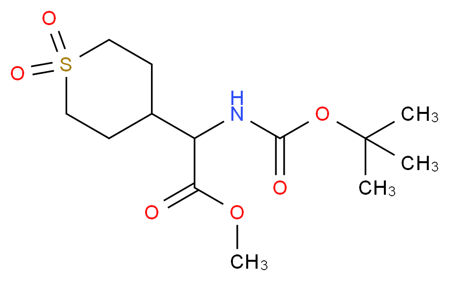 METHYL [(TERT-BUTOXYCARBONYL)AMINO](1,1-DIOXIDOTETRAHYDRO-2H-THIOPYRAN-4-YL)ACETATE_Molecular_structure_CAS_1219371-51-3)