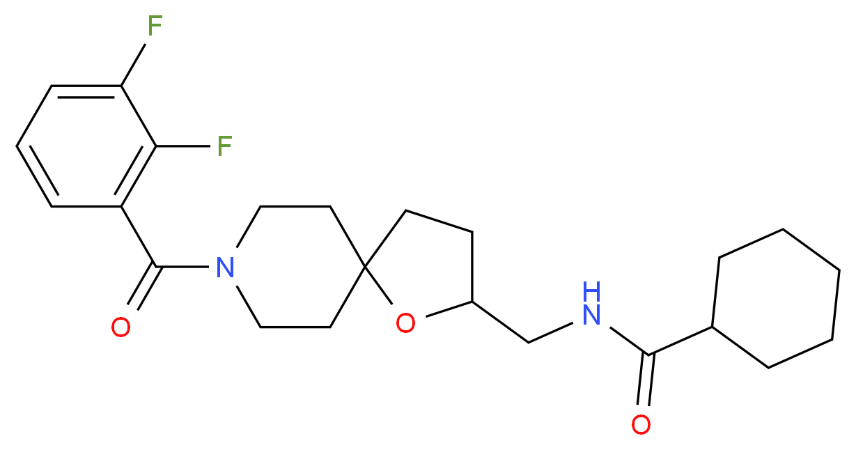 N-{[8-(2,3-difluorobenzoyl)-1-oxa-8-azaspiro[4.5]dec-2-yl]methyl}cyclohexanecarboxamide_Molecular_structure_CAS_)