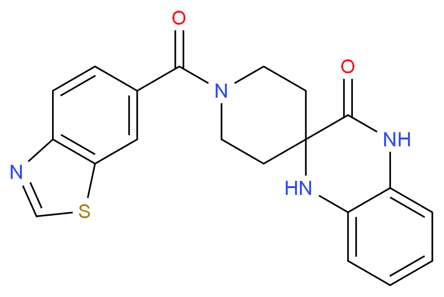 1-(1,3-benzothiazol-6-ylcarbonyl)-1',4'-dihydro-3'H-spiro[piperidine-4,2'-quinoxalin]-3'-one_Molecular_structure_CAS_)