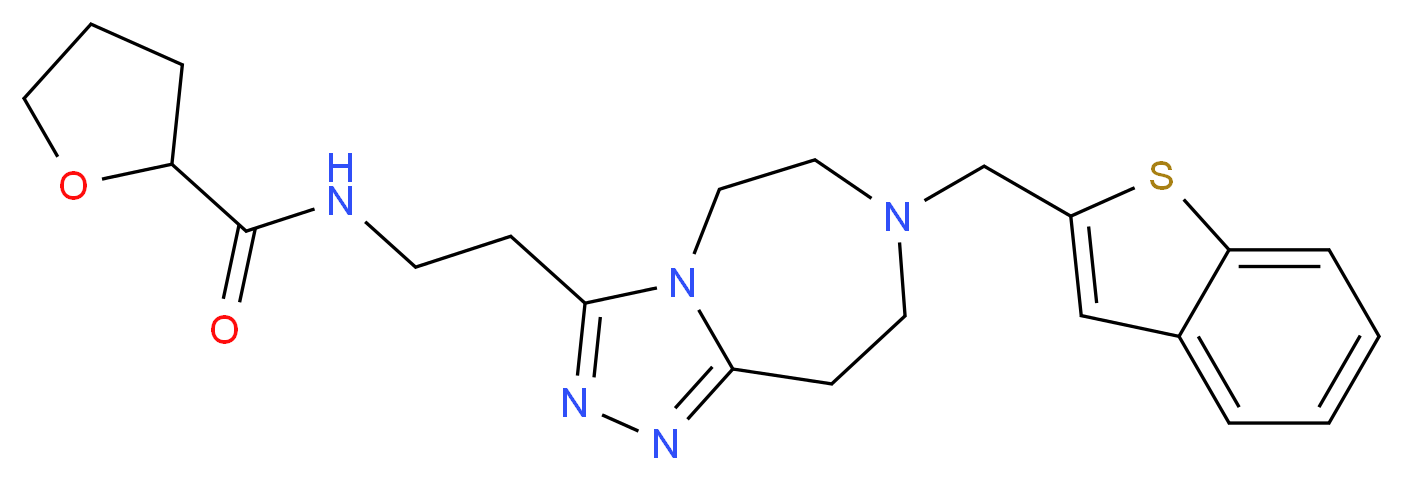 N-{2-[7-(1-benzothien-2-ylmethyl)-6,7,8,9-tetrahydro-5H-[1,2,4]triazolo[4,3-d][1,4]diazepin-3-yl]ethyl}tetrahydro-2-furancarboxamide_Molecular_structure_CAS_)