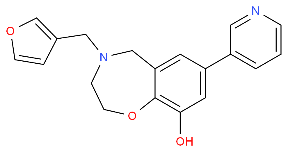 4-(3-furylmethyl)-7-(3-pyridinyl)-2,3,4,5-tetrahydro-1,4-benzoxazepin-9-ol_Molecular_structure_CAS_)