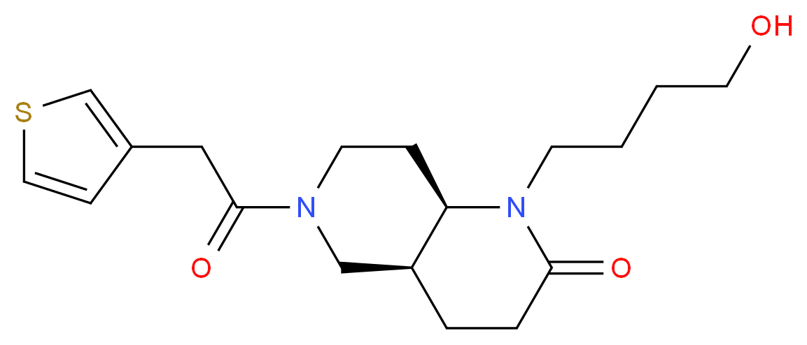 (4aS*,8aR*)-1-(4-hydroxybutyl)-6-(3-thienylacetyl)octahydro-1,6-naphthyridin-2(1H)-one_Molecular_structure_CAS_)