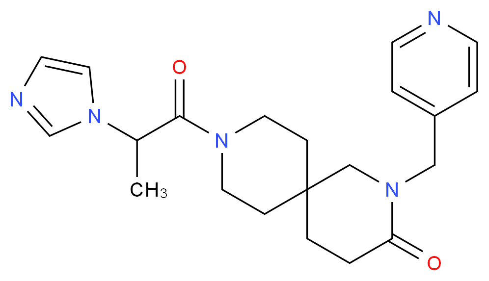 9-[2-(1H-imidazol-1-yl)propanoyl]-2-(pyridin-4-ylmethyl)-2,9-diazaspiro[5.5]undecan-3-one_Molecular_structure_CAS_)