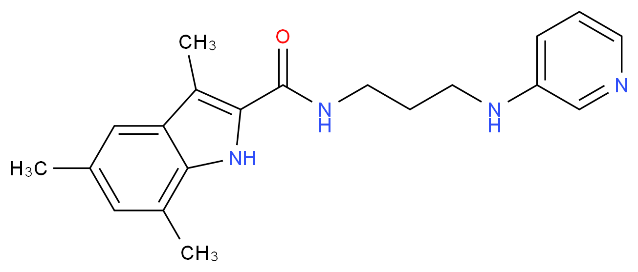 3,5,7-trimethyl-N-[3-(3-pyridinylamino)propyl]-1H-indole-2-carboxamide_Molecular_structure_CAS_)