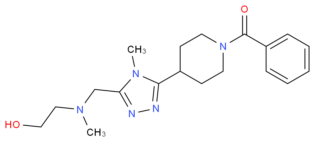 2-[{[5-(1-benzoylpiperidin-4-yl)-4-methyl-4H-1,2,4-triazol-3-yl]methyl}(methyl)amino]ethanol_Molecular_structure_CAS_)
