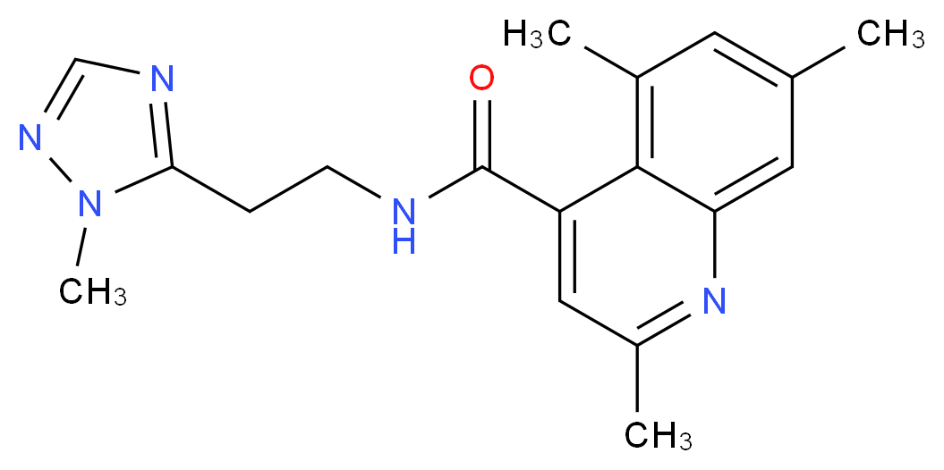 2,5,7-trimethyl-N-[2-(1-methyl-1H-1,2,4-triazol-5-yl)ethyl]quinoline-4-carboxamide_Molecular_structure_CAS_)