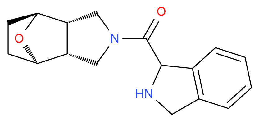 (1R*,2R*,6S*,7S*)-4-(2,3-dihydro-1H-isoindol-1-ylcarbonyl)-10-oxa-4-azatricyclo[5.2.1.0~2,6~]decane_Molecular_structure_CAS_)
