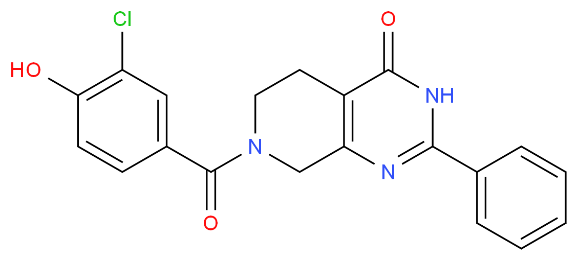 7-(3-chloro-4-hydroxybenzoyl)-2-phenyl-5,6,7,8-tetrahydropyrido[3,4-d]pyrimidin-4(3H)-one_Molecular_structure_CAS_)