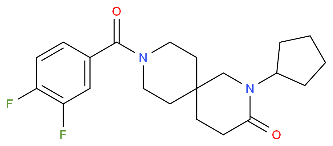 2-cyclopentyl-9-(3,4-difluorobenzoyl)-2,9-diazaspiro[5.5]undecan-3-one_Molecular_structure_CAS_)