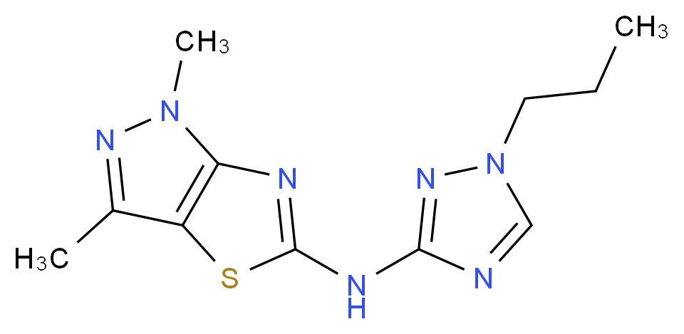 1,3-dimethyl-N-(1-propyl-1H-1,2,4-triazol-3-yl)-1H-pyrazolo[3,4-d][1,3]thiazol-5-amine_Molecular_structure_CAS_)