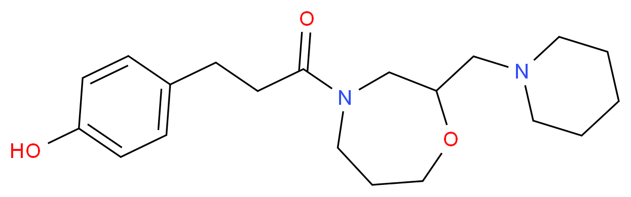 4-{3-oxo-3-[2-(piperidin-1-ylmethyl)-1,4-oxazepan-4-yl]propyl}phenol_Molecular_structure_CAS_)