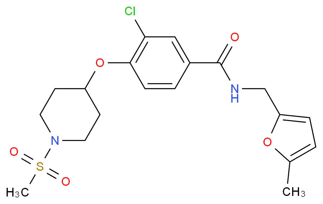 3-chloro-N-[(5-methyl-2-furyl)methyl]-4-{[1-(methylsulfonyl)-4-piperidinyl]oxy}benzamide_Molecular_structure_CAS_)