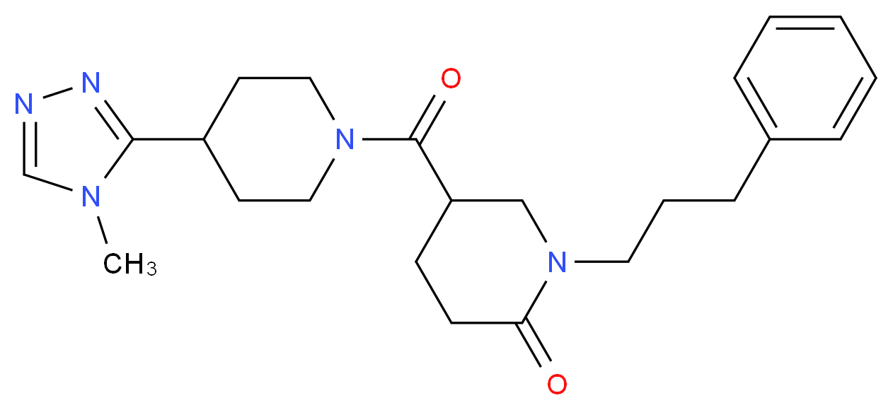 5-{[4-(4-methyl-4H-1,2,4-triazol-3-yl)-1-piperidinyl]carbonyl}-1-(3-phenylpropyl)-2-piperidinone_Molecular_structure_CAS_)