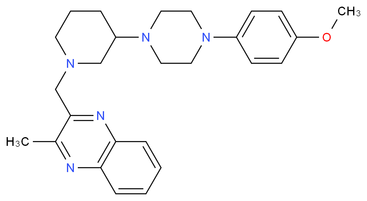 2-({3-[4-(4-methoxyphenyl)-1-piperazinyl]-1-piperidinyl}methyl)-3-methylquinoxaline_Molecular_structure_CAS_)