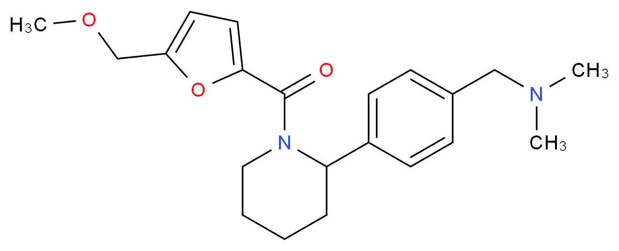 (4-{1-[5-(methoxymethyl)-2-furoyl]-2-piperidinyl}benzyl)dimethylamine_Molecular_structure_CAS_)