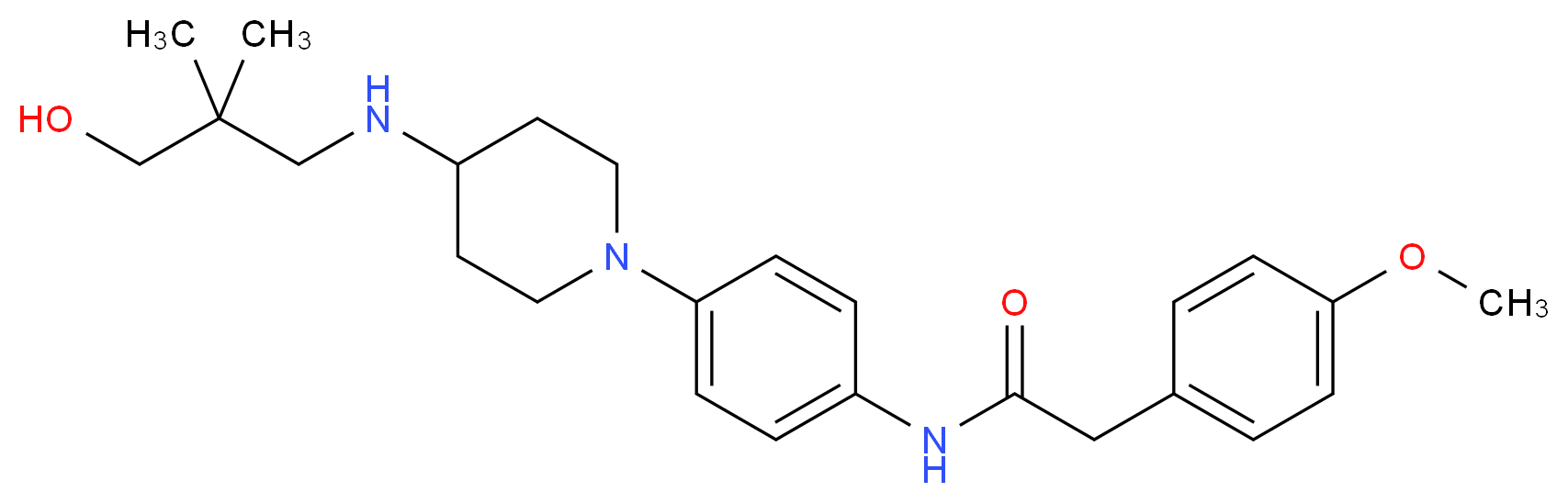 N-(4-{4-[(3-hydroxy-2,2-dimethylpropyl)amino]-1-piperidinyl}phenyl)-2-(4-methoxyphenyl)acetamide_Molecular_structure_CAS_)