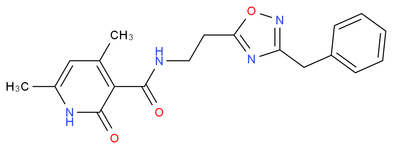 N-[2-(3-benzyl-1,2,4-oxadiazol-5-yl)ethyl]-4,6-dimethyl-2-oxo-1,2-dihydro-3-pyridinecarboxamide_Molecular_structure_CAS_)