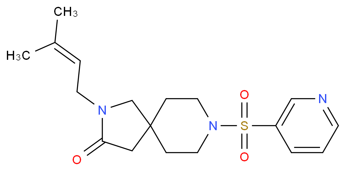 2-(3-methyl-2-buten-1-yl)-8-(3-pyridinylsulfonyl)-2,8-diazaspiro[4.5]decan-3-one_Molecular_structure_CAS_)