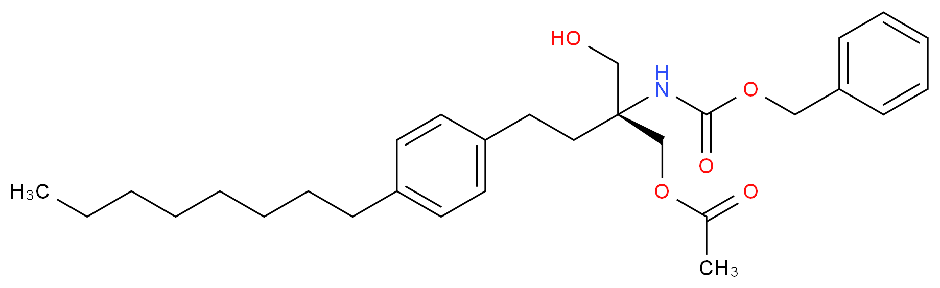 [(1R)-1-[(ACETYLOXY)METHYL]-1-(HYDROXYMETHYL)-3-(4-OCTYLPHENYL)PROPYL]-CARBAMIC ACID PHENYLMETHYL ESTER_Molecular_structure_CAS_836608-90-3)