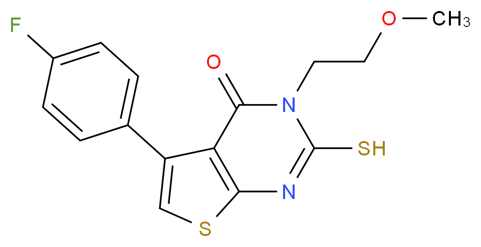 5-(4-fluorophenyl)-2-mercapto-3-(2-methoxyethyl)thieno[2,3-d]pyrimidin-4(3H)-one_Molecular_structure_CAS_)