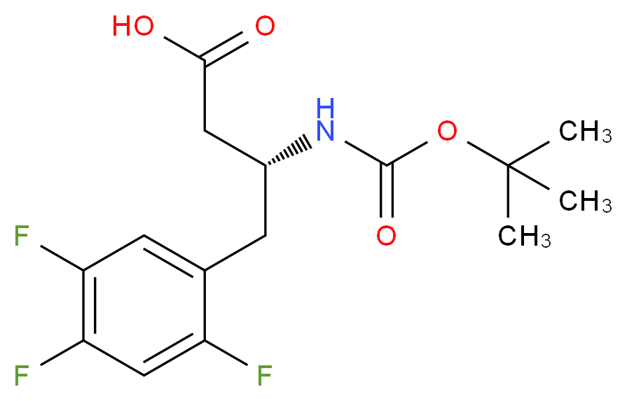 (3R)-N-tert-Butoxycarbonyl)-3-amino-4-(2,4,5-trifluorophenyl) butanoic acid_Molecular_structure_CAS_486460-00-8)