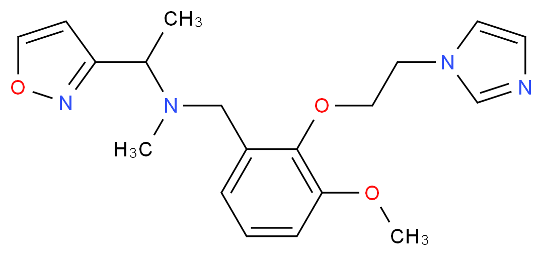 N-{2-[2-(1H-imidazol-1-yl)ethoxy]-3-methoxybenzyl}-1-isoxazol-3-yl-N-methylethanamine_Molecular_structure_CAS_)