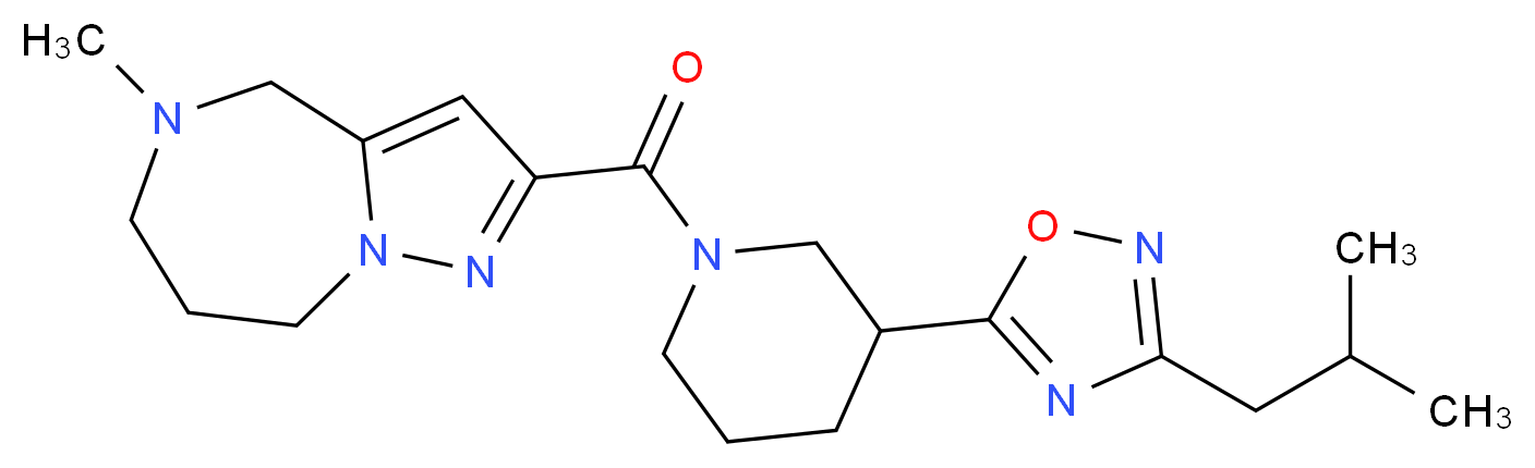 2-{[3-(3-isobutyl-1,2,4-oxadiazol-5-yl)piperidin-1-yl]carbonyl}-5-methyl-5,6,7,8-tetrahydro-4H-pyrazolo[1,5-a][1,4]diazepine_Molecular_structure_CAS_)