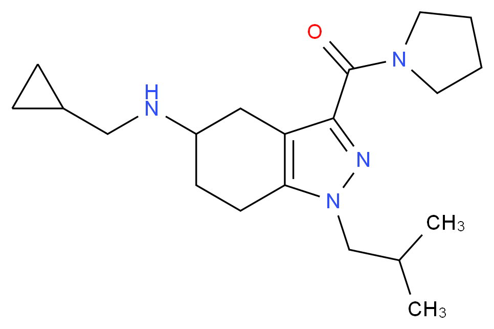 N-(cyclopropylmethyl)-1-isobutyl-3-(1-pyrrolidinylcarbonyl)-4,5,6,7-tetrahydro-1H-indazol-5-amine_Molecular_structure_CAS_)