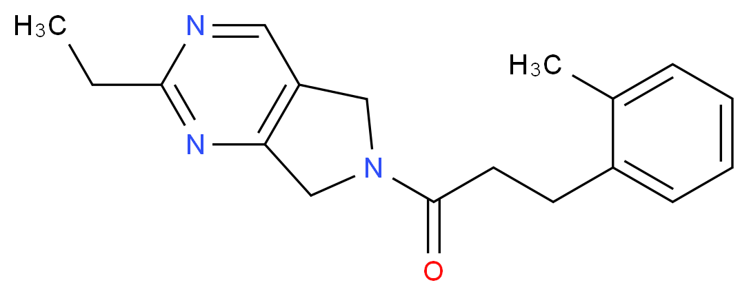 2-ethyl-6-[3-(2-methylphenyl)propanoyl]-6,7-dihydro-5H-pyrrolo[3,4-d]pyrimidine_Molecular_structure_CAS_)