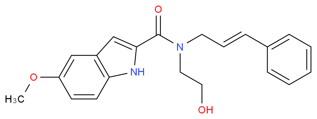 N-(2-hydroxyethyl)-5-methoxy-N-[(2E)-3-phenylprop-2-en-1-yl]-1H-indole-2-carboxamide_Molecular_structure_CAS_)