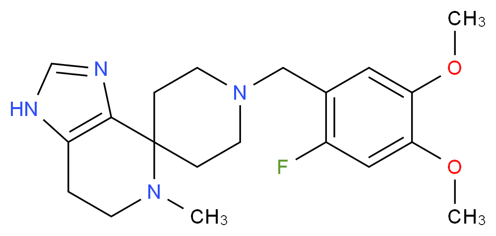 1'-(2-fluoro-4,5-dimethoxybenzyl)-5-methyl-1,5,6,7-tetrahydrospiro[imidazo[4,5-c]pyridine-4,4'-piperidine]_Molecular_structure_CAS_)