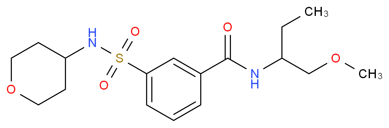 N-[1-(methoxymethyl)propyl]-3-[(tetrahydro-2H-pyran-4-ylamino)sulfonyl]benzamide_Molecular_structure_CAS_)