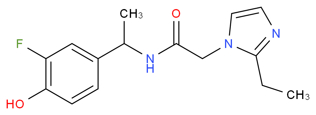 2-(2-ethyl-1H-imidazol-1-yl)-N-[1-(3-fluoro-4-hydroxyphenyl)ethyl]acetamide_Molecular_structure_CAS_)