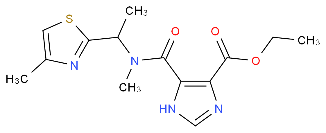 ethyl 5-({methyl[1-(4-methyl-1,3-thiazol-2-yl)ethyl]amino}carbonyl)-1H-imidazole-4-carboxylate_Molecular_structure_CAS_)