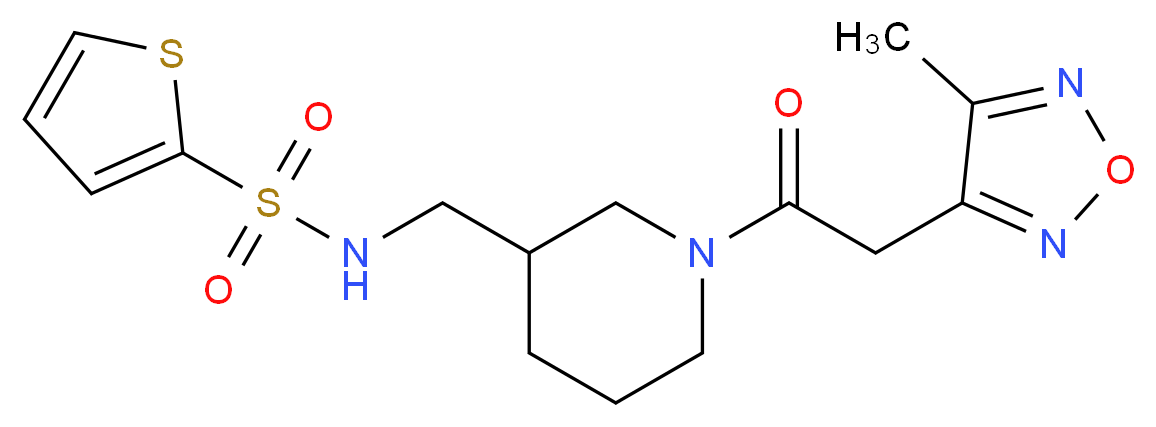 N-({1-[2-(4-methyl-1,2,5-oxadiazol-3-yl)acetyl]piperidin-3-yl}methyl)thiophene-2-sulfonamide_Molecular_structure_CAS_)