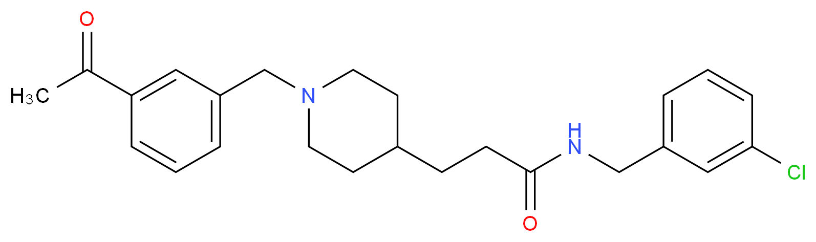 3-[1-(3-acetylbenzyl)-4-piperidinyl]-N-(3-chlorobenzyl)propanamide_Molecular_structure_CAS_)