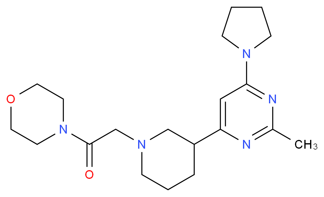 4-({3-[2-methyl-6-(1-pyrrolidinyl)-4-pyrimidinyl]-1-piperidinyl}acetyl)morpholine_Molecular_structure_CAS_)