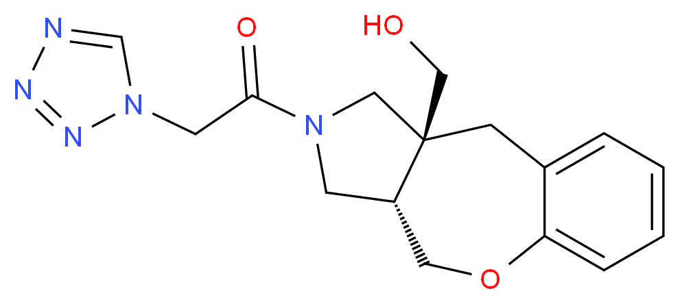 [(3aS*,10aS*)-2-(1H-tetrazol-1-ylacetyl)-2,3,3a,4-tetrahydro-1H-[1]benzoxepino[3,4-c]pyrrol-10a(10H)-yl]methanol_Molecular_structure_CAS_)
